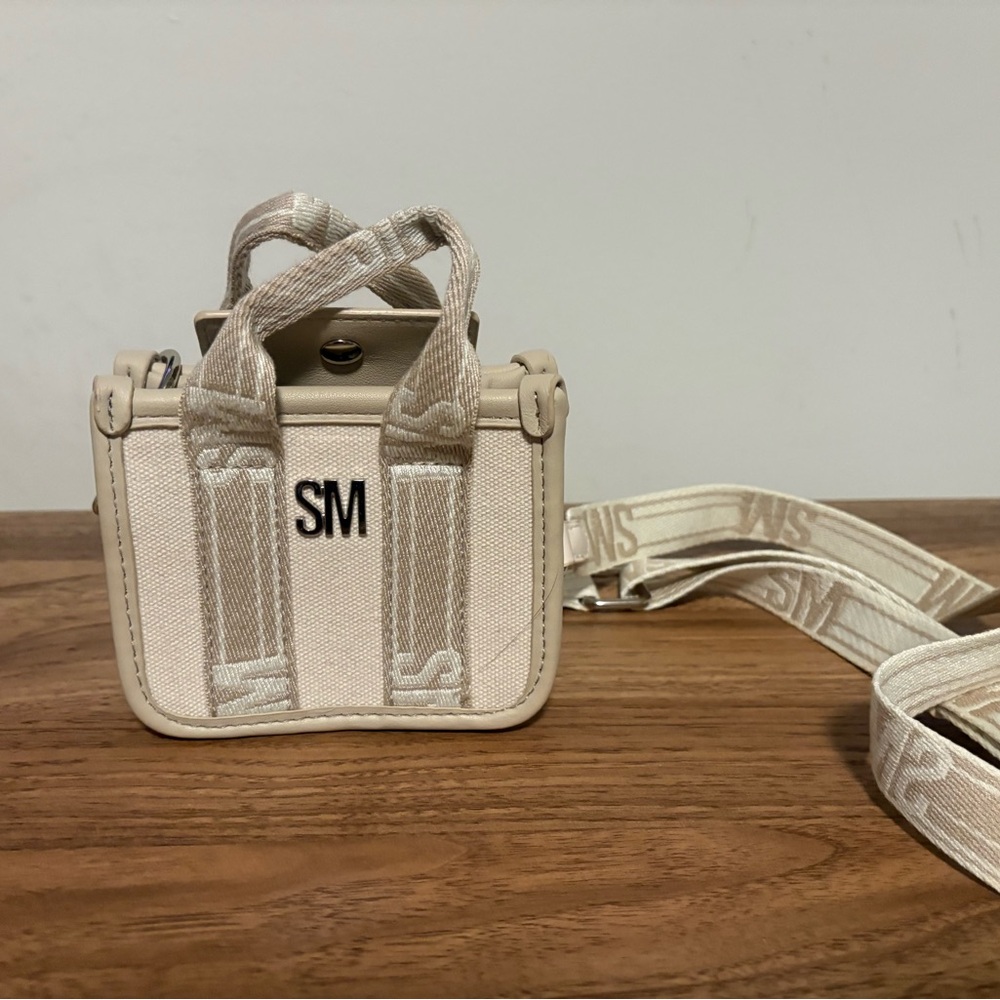 Steve Madden Beige Mini Canvas Bag with Strap
